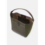 Tory Burch GRAW EMBOSSED SMALL BUCKET BAG - Handbag - new olive/green