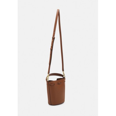 Lauren Ralph Lauren LEATHER SMALL ANDIE DRAWSTRING BAG - Handbag - lauren tan/brown