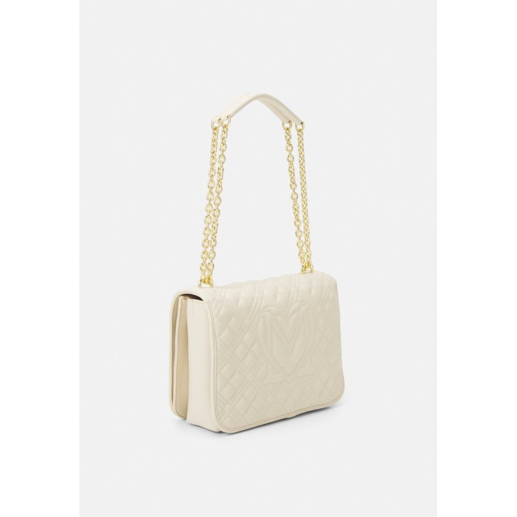 Love Moschino QUILTED CHAIN SHOULDER BAG - Handbag - off-white