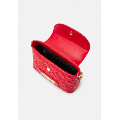 Love Moschino QUILTED TOP HANDLE CHAIN CROSSBODY - Handbag - rosso/red