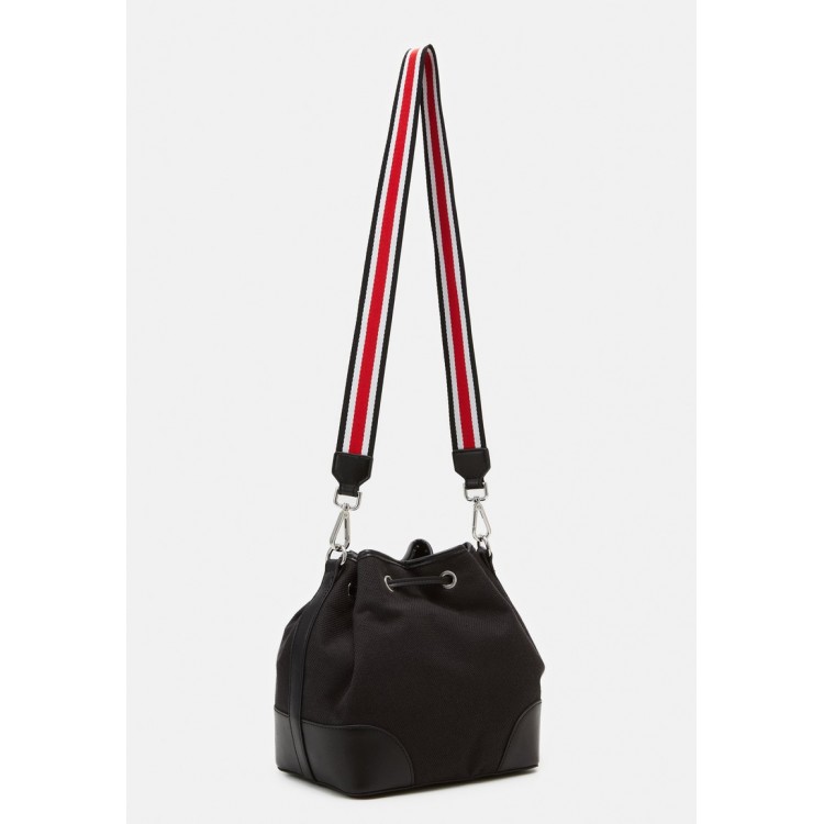 Love Moschino STRIPED BUCKET - Handbag - nero/black
