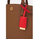 Tory Burch WALKER SMALL TRIPLE COMPARTMENT SATCHEL - Handbag - moose/brown