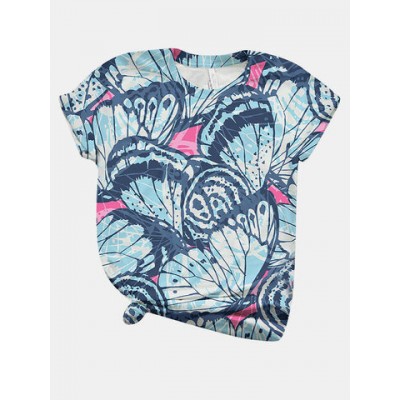 Women Other | Butterfly Printed Short Sleeve Sleeve O-neck T-shirt For Women - GP20081
