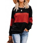 Women Other | Casual Patch Crew Neck Long Sleeve Overhead T-Shirt - ZX84636