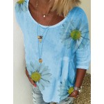 Women Other | Chrysanthemum Floral Print Long Sleeve Casual Blouse For Women - IC26731