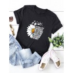 Women Other | Daisy Letter Butterfly Print Short Sleeve T-shirt For Women - QS60609