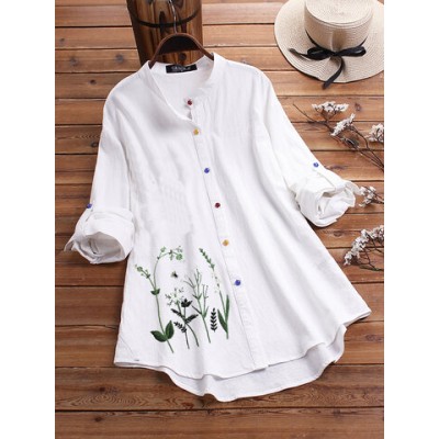 Women Other | Embroidered Colorful Button Long Sleeve Shirt For Women - PA30466