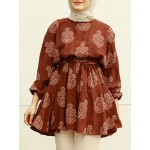 Women Other | Ethnic Print Knotted Puff Sleeves Casual Blouse For Women - UN44632