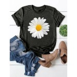 Women Other | Flower Printed Short Sleeve O-neck T-shirt For Women - TE17956