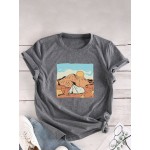 Women Other | Landscape Prints Short Sleeve O-neck T-Shirt For Women - XS47316