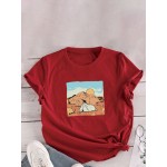 Women Other | Landscape Prints Short Sleeve O-neck T-Shirt For Women - XS47316