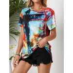 Women Other | O-neck Short Sleeve Graffiti Print Women Casual T-Shirt - LX93145