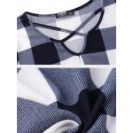 Women Other | Plaid Print V-neck Criss-Cross Casual Shirt for Women - QJ79893