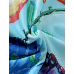 Women Other | Short Sleeve Flower Butterflies Print V-neck Women T-Shirt - SF12407