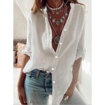 Women Other | Solid Color Long Sleeve Stand Collar Casual Shirt For Women - YO73284