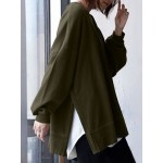 Women Other | Solid Color Slit Long Sleeve Casual Blouse for Women - YY65727
