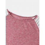 Women Other | Stripe Contrast Color O-neck Long Sleeve Women T-shirt - DZ97765