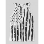 Women Other | Stripe Stars Print O-neck Hollow Sleeveless Women Tank Top - EE59590