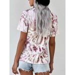 Women Other | Tie-dye Letters Print Short Sleeve O-neck T-Shirt For Women - IA66359