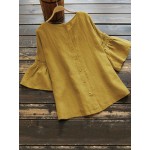 Women Other | Vintage Frill Short Sleeve Solid Color Blouse - ON72349