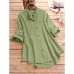 Women Other | Vintage Solid Color Button Casual Blouse For Women - TE52107
