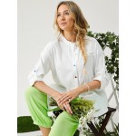 Women Other | Vintage Solid Color Button Casual Blouse For Women - TE52107