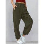 Women Other | Casual Solid Color Elastic Waist Sports Pants For Women - LS96070