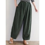 Women Other | Corduroy Elastic Waist Casual Pants With Pocket For Women - ZG20963