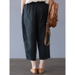 Women Other | Harem Pants Solid Color Loose Cotton Casual Thin Capris - UO39974