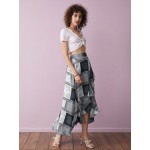 Women Other | Retro Ethnic Pattern Ruffle Elastic Waist Skirt For Women - HI00217