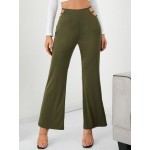 Women Other | Solid Color Hollow Zipper Elastic Casual Pants For Women - AS11058