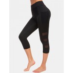 Women Other | Solid Color Pocket Cropped Yoga Sport Leggings for Women - IN24279