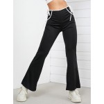 Women Other | Solid Pocket Lace Up Casual Flare Leg Pants - BN54561
