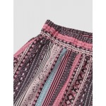 Women Other | Stripe Print Bohemain Elastic Waist Wide Leg Shorts - OX33703
