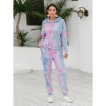 Women Other | Tie-dye Print Long Sleeve Hooded Tops+Pants Casual Suit - DY63834