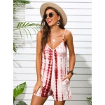 Women Other | Tie-dye Print Sleeveless V-neck Casual Jumpsuit - WN32663