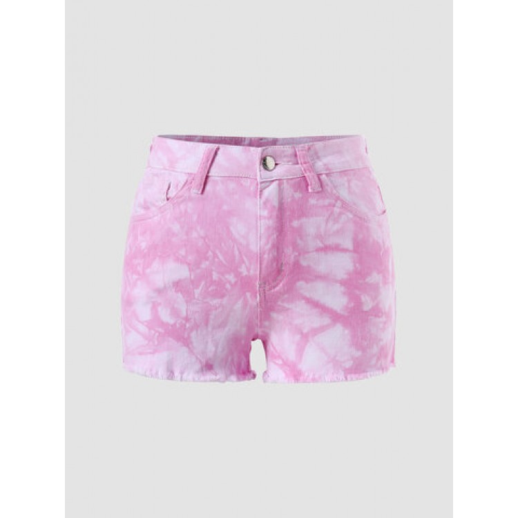 Women Other | Tie Dye Ripped Pocket Denim Shorts - OO65535
