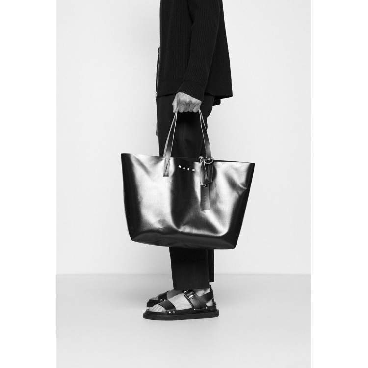Marni TRIBECA SHOPPING BAG UNISEX - Tote bag - black/royal/black