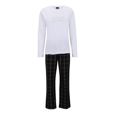 Men Underwear | BOSS Long Pajamas in Black, Off White - SI06148