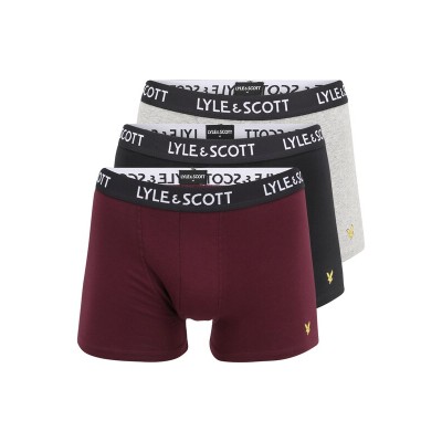 Men Underwear | Lyle & Scott Boxer shorts 'Barclay' in Mottled Grey, Wine Red, Black - UL84362