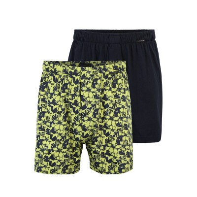 Men Underwear | SCHIESSER Boxer shorts 'Fun Prints' in Dark Blue, Green - SL12560