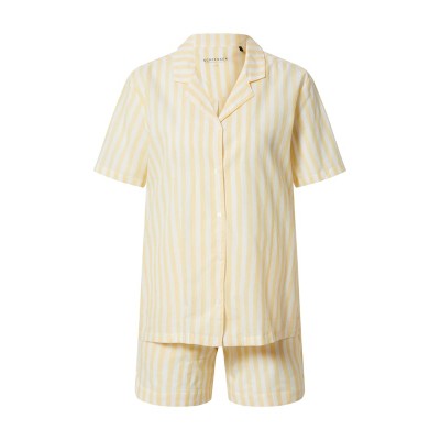 Women Underwear | SCHIESSER Short Pajama Set 'Pyjama Story' in Pastel Yellow, White - YA14409
