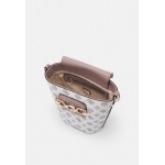 Guess HENSELY LOGO BUCKET - Across body bag - rosewood multi/taupe