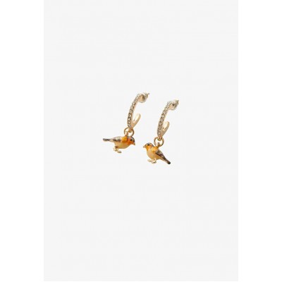FABLE ENGLAND ENAMEL CHAFFINCH - Earrings - goldcoloured/gold-coloured