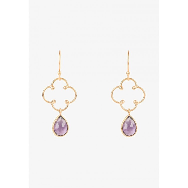 Latelita OPEN CLOVER GEMSTONE - Earrings - purple