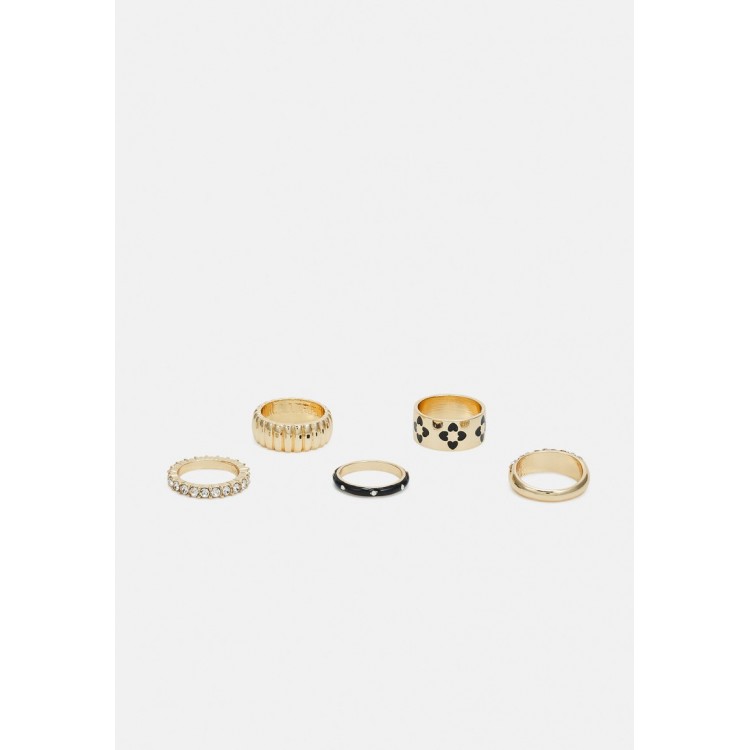 ALDO CAYLAN 5 PACK - Ring - black/clear on gold-coloured/gold-coloured