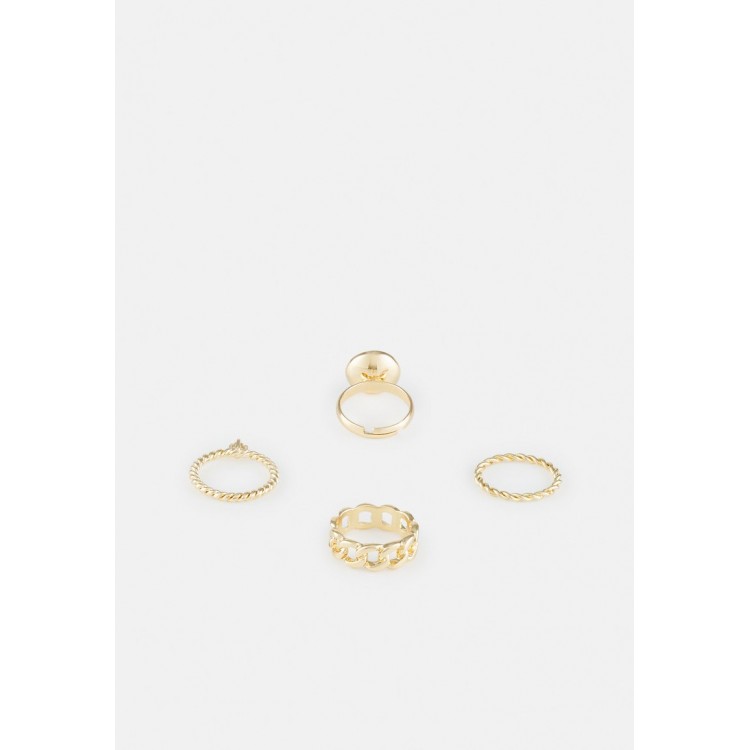 Pieces PCKRYSTINO 4 PACK - Ring - gold-coloured/clear/brown/gold-coloured